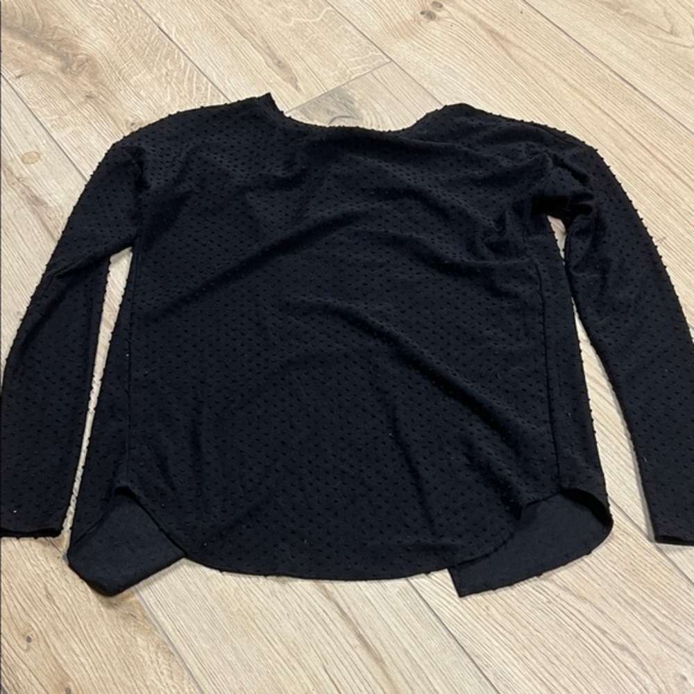 Aritzia Black Textured long sleeve Blouse
